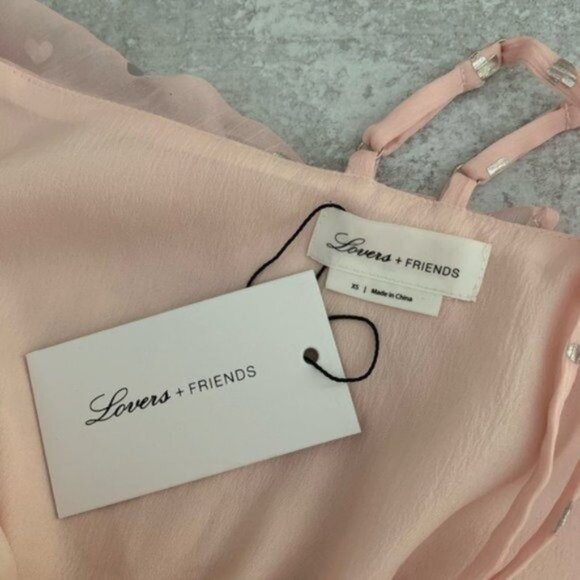 NWT Lovers & Friends Pink Crop Top Silver Hearts - Picture 4 of 6